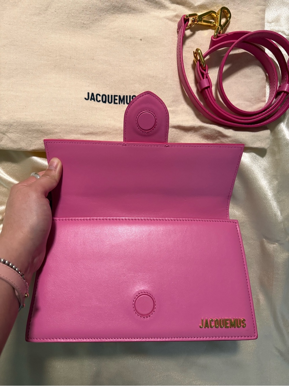 AUTHENTIC Jacquemus Le Grande Bambino Fuchsia Pink - Picture 7 of 10